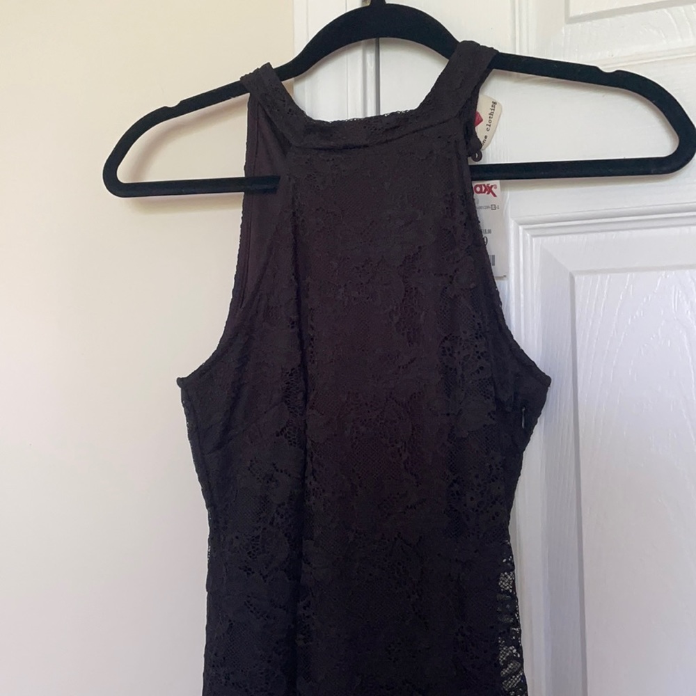 Black Lace High Neck Dress